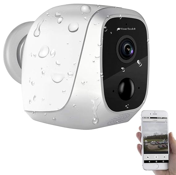 VisorTech Überwachungskameras: IP-HD-Überwachungskamera mit App, IP65, bis 6 Monate Batteriebetrieb (Überwachungskamera Batte