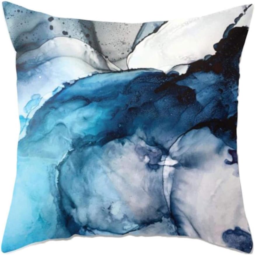 SAKUROO 1Pc Creative Blue Beach/Forest Abstract Design Cushion Covers 45X45Cm Home/Office Sofa Waist Pillow Covers Polyester Pillowcase,3,450Mm*450Mm