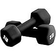 Portzon Weights Dumbbells 10 Colors Options Compatible with Set of 2 Neoprene Dumbbells Set,1-15 LB, Anti-Slip, Anti-roll, Hex Shape for Shoulder,Neck, and Hand Training for Seniors