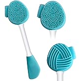 MUIIGOOD Blue Silicone Face Scrubber Face Mask Brush Exfoliating Lip Brush Cleansing Brush Facial Cleansing/Wash Exfoliator Blackhead Skin Care Tool Makeup Removes Dead & Dry Skin for Women