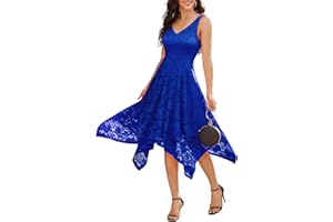 Meetjen Women's Lace Cocktail Party Dress 2025 Handkerchief Hem Bridesmaid Prom Formal Dresses for Wedding Guest