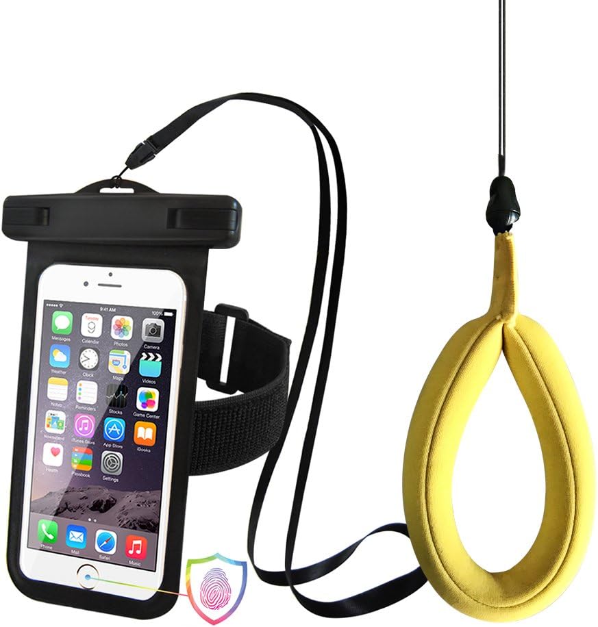 Waterproof Phone Pouch for iPhone 11 Pro/11, XS, X, 8 Plus,7 Plus, 6 Plus or Other 5.5 Inch Cell Phone, with Floating Wrist Strap for Key or Sunglasses, Universal TPU Dry Bag