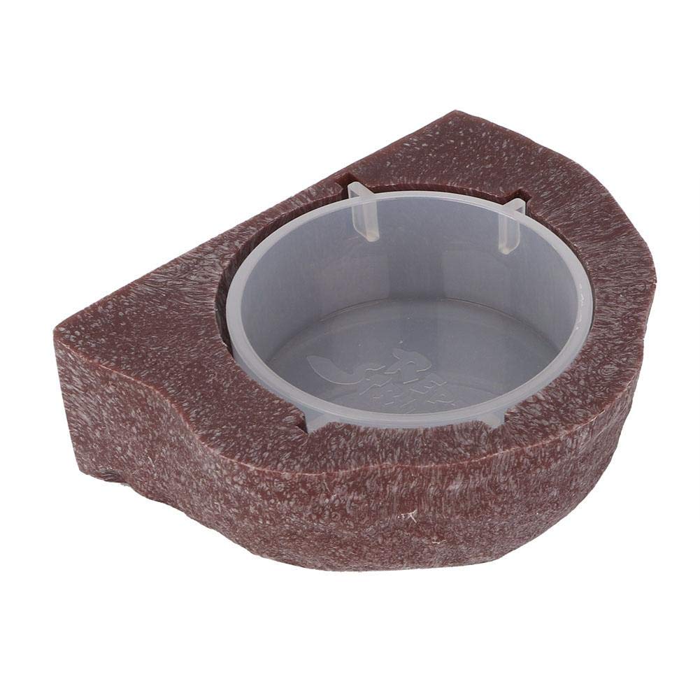 Reptile Feeder Anti-Escape Reptile Food Bowl Dish Food Water Container Suspension Type for Lizard Iguana Chameleon Gecko Tortoise(Brown)