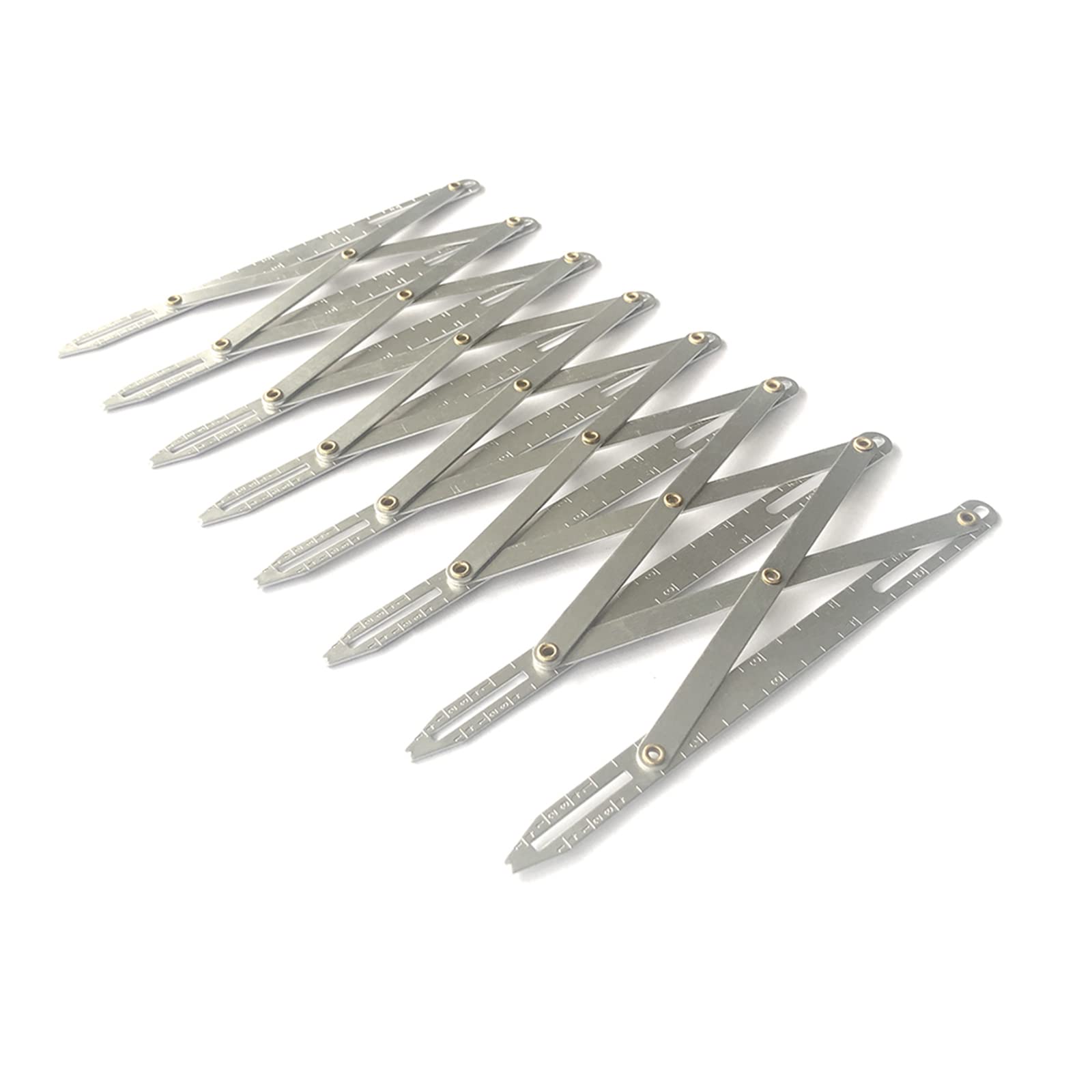 WMLBK Metal Space Divider Tool - Expanding Gauge, Adjustable Length Aluminum Equidistant Measuring Tool for DIY Sewing, Buttons, Woodworking