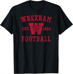 Wrexham Football Collegiate Style Distressed T-Shirt