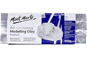 White Modelling Clay Air Dry by Mont Marte, 500g (1.1lb), Ideal Gift for Professional Artists