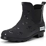 PENNYSUE Women's Ankle Rain boots Waterproof Chelsea Booties with Rubber Non-Slip Sole