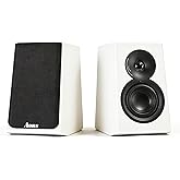 AORS Active Bookshelf Speakers for TV & Desktop – Powered Stereo Bluetooth 5.3 Speaker with Optical & RCA Inputs, Subwoofer Output, Modern Wooden Design(AS-42 White)