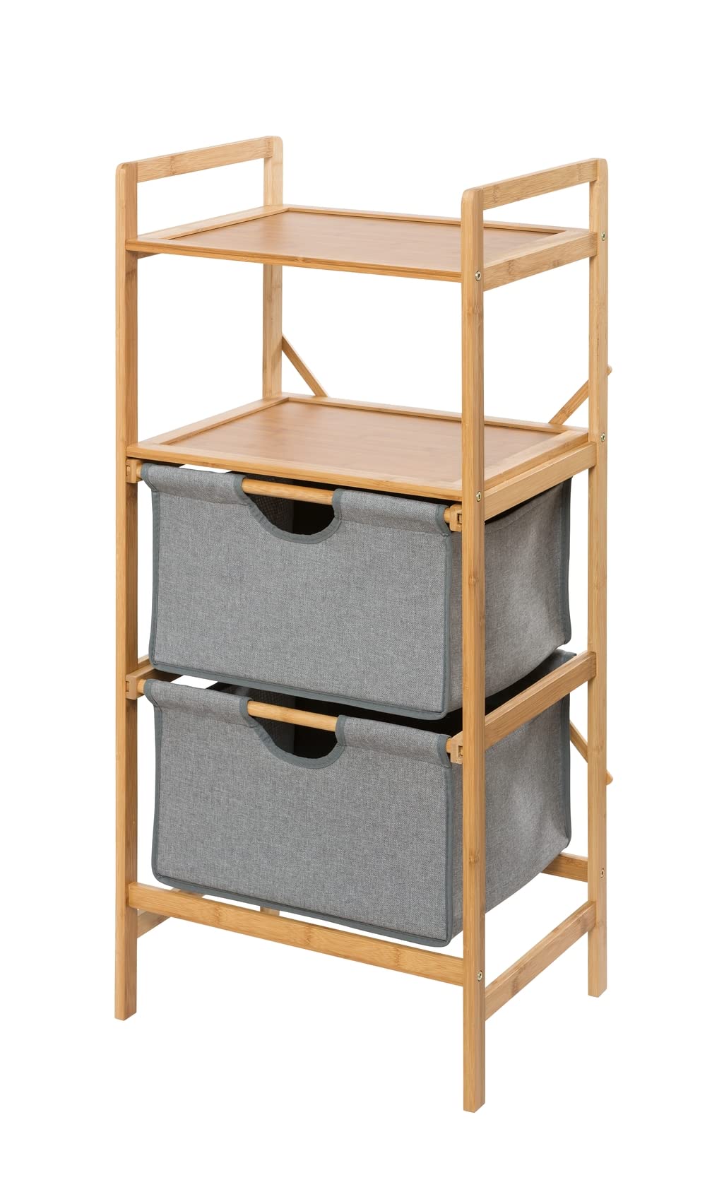 WENKO 62212100 Shelf Bahari - Free standing rack, storage rack, Bamboo, 44 x 96 x 34 cm, Brown