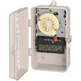 Intermatic T104P3 Mechanical Time Switch, DPST, NEMA 3R Enclosure | One-Hour Interval Control with ON/OFF Trippers in a Rugged NEMA 3R Enclosure for Pumps and Equipment