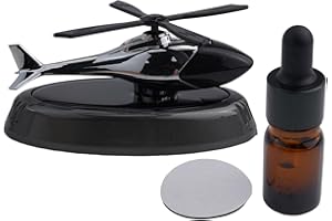 BildeeMait Car Solar Powered Rotating Helicopter Air Freshener Aromatherapy Diffuser for Auto with Alloy and ABS Material