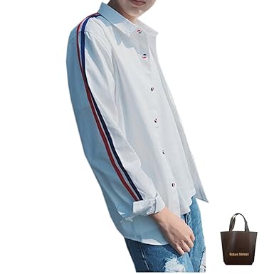 Amazon シャツ メンズ 長袖 ブランド 無地 柄 ライン 長袖シャツ