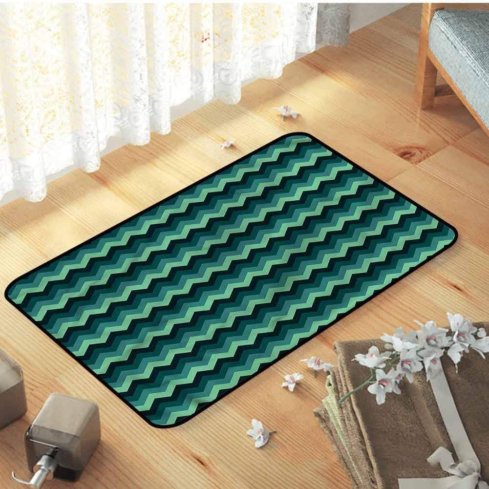 Indoor Outdoor Mat Kitchen Floor Mat Teal Chevron