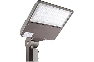 ECCFUTLL 100W Outdoor LED Parking Lot Light with Adjustable Slip Fitter Mount, 5000K LED Area Light with Dusk to Dawn Photocell, 100-277V 14000LM [400W-600W HPS/HID Equiv] ETL LED Commercial LED Flood Light
