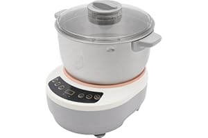 MELONGKAYLON Electric Dough Maker with Ferment Function 5L/4.5QT Dough Mixer Machine, Automatic Stainless Steel Flour Kneading Machine with Microcomputer Timer, Tabletop Split Design Dough Mixer (Silver)