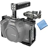 MAGICRIG Camera Cage Rig Kit Compatible with BMPCC 6K Pro &amp; 6K G2 | for Blackmagic Pocket Cinema Camera 6K Pro / 6K G2,Cheese Top Handle Grip,T5 SSD Mount Clamp Holder,Cold Shoe Mount