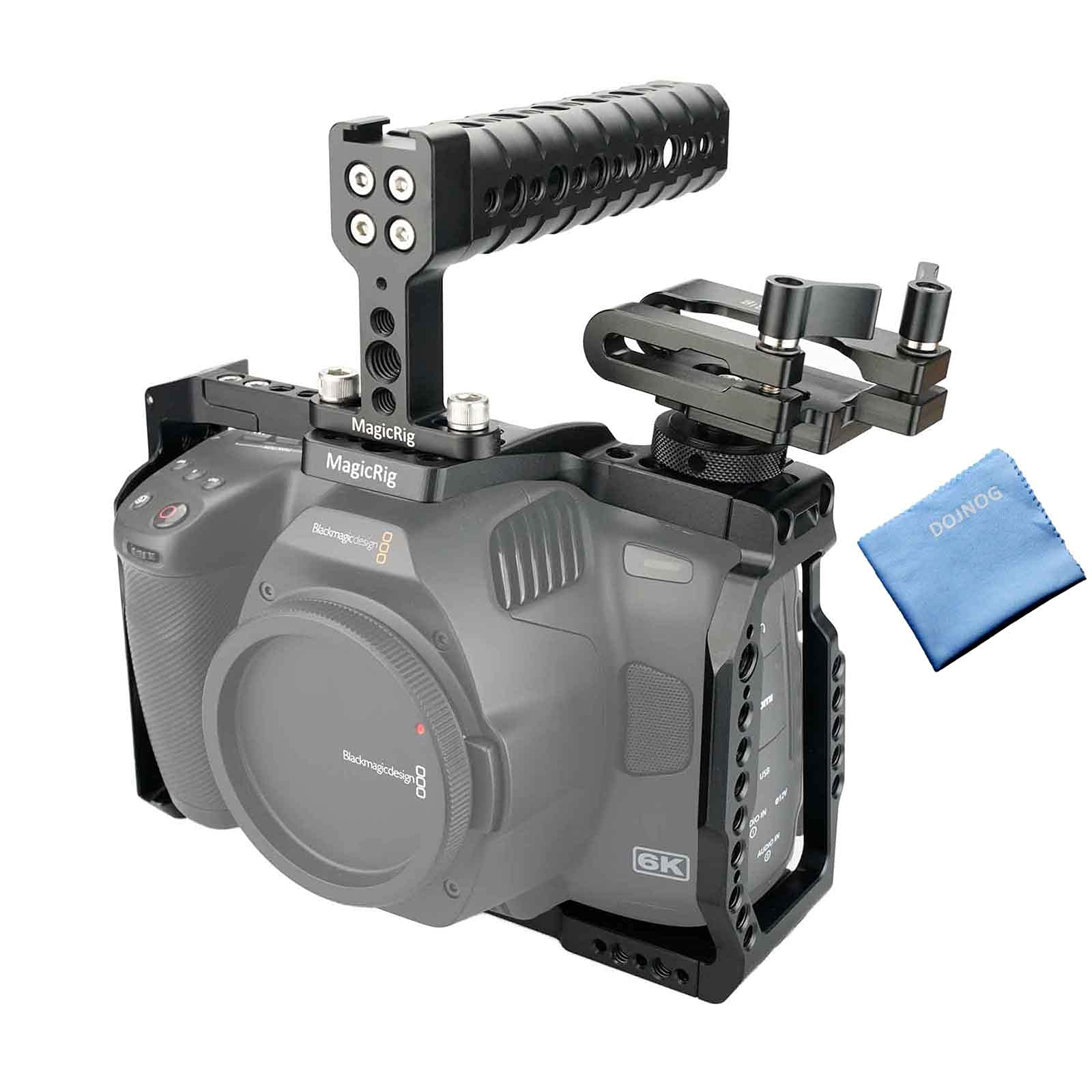 MAGICRIG Full Cage for BMPCC 6K Pro & 6K G2 with Cheese Top Handle T5 SSD Card Clamp for Blackmagic Design Pocket Cinema Camera 6K Pro & 6K G2