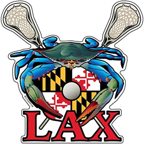 Citizen PrideBlue Crab Maryland LAX Sticker Decal die Cut Vinyl, 4.5x4.5, Made in USA