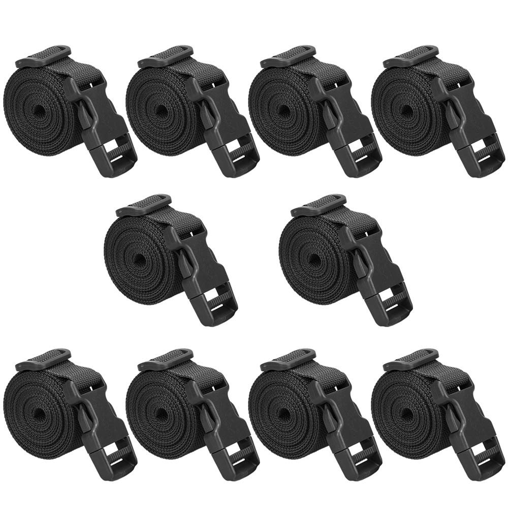 Magarrow Luggage Straps Adjustable Travel Accessories Suitcase Travel Buckle Belt Non-Slip Packing Belt (Black- 10pcs)