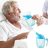 Elderly Drinking Cup Feeding Sippy Cup Drinking Beaker Cup for Disabled Adults, Convalescent No Spill Feeding Cup with Straw for Elderly Maternity Drink Water Porridge Soup 350ml Sippy Drink Water
