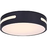 Canarm LED Flush Mount Ceiling Light, 13-Inch Matte Black, 1400 Lumens, 3CCT Color Temperature Switch, Dimmable Lighting for 