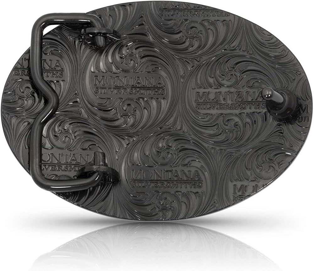 Montana Silversmiths Small Hammered Finish Western Belt Buckle (Deer Skull Oval Hammered): Clothing