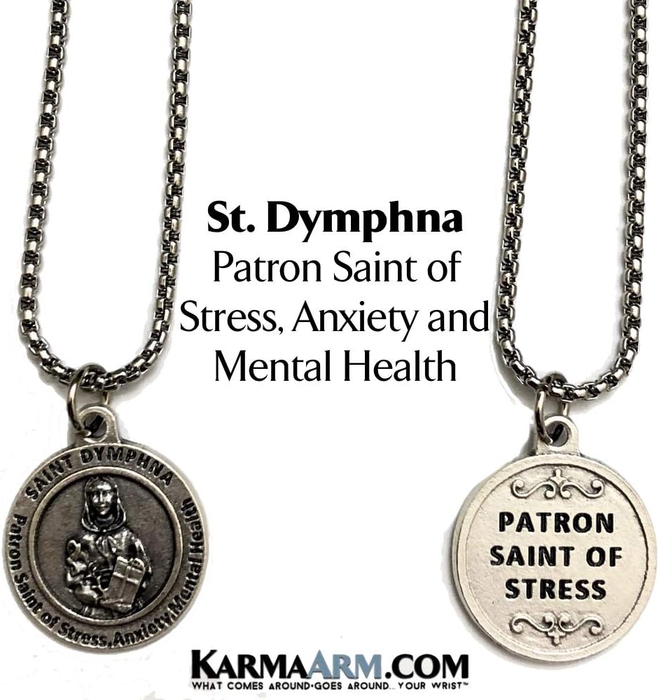 St. Dymphna Necklace | Patron Saint of Stress, Anxiety and Mental Health | Miracle Medal Jewelry