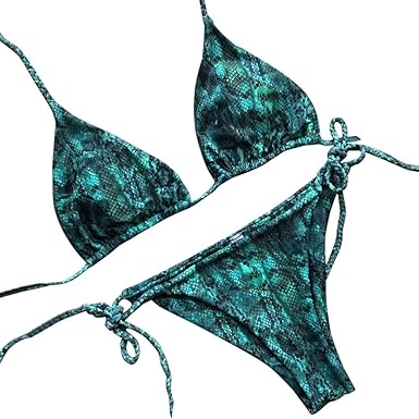 green snakeskin bathing suit