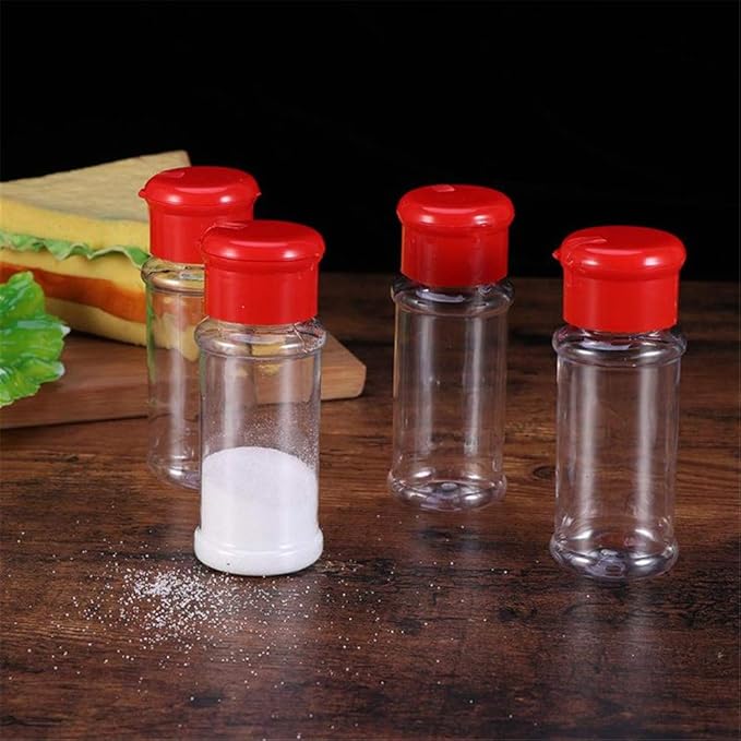 10Pcs 100ml Plastic Seasoning Bottle Spice Dispenser Pepper Jar Storage