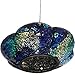 Sunnydaze 10-Inch Glass Mosaic Hanging Bird Feeder for Outdoors - Fly-Through Wild Bird Feeder - Indigo Flower Mosaic
