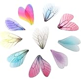 Honbay 100PCS Artificial Craft Dragonfly Wing Charms for Women Earring Pendant Jewelry Crafts Hair Clip Decoration (10 Color)