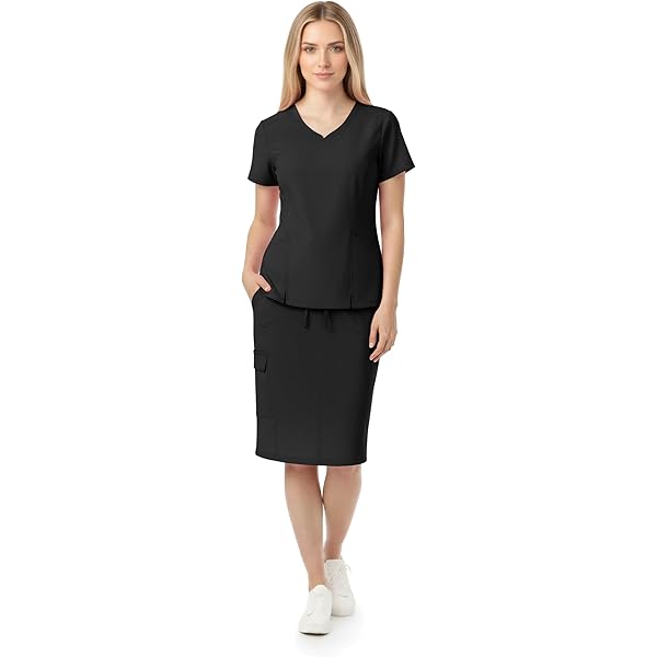 black scrub dress Black Scrub Set, Comfortable Nurse Scrub, Nurse Dress, Women's Scrub Set, Scrub Uniform, Medical Nurse Scrub, , MOODA001L