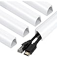 Corner Cable Concealer, 85-inch Cord Cover, Large Capacity Corner Duct, Paintable Cable Management Channel for Floor Baseboard, Ceiling, Wall - 5 X L 17in