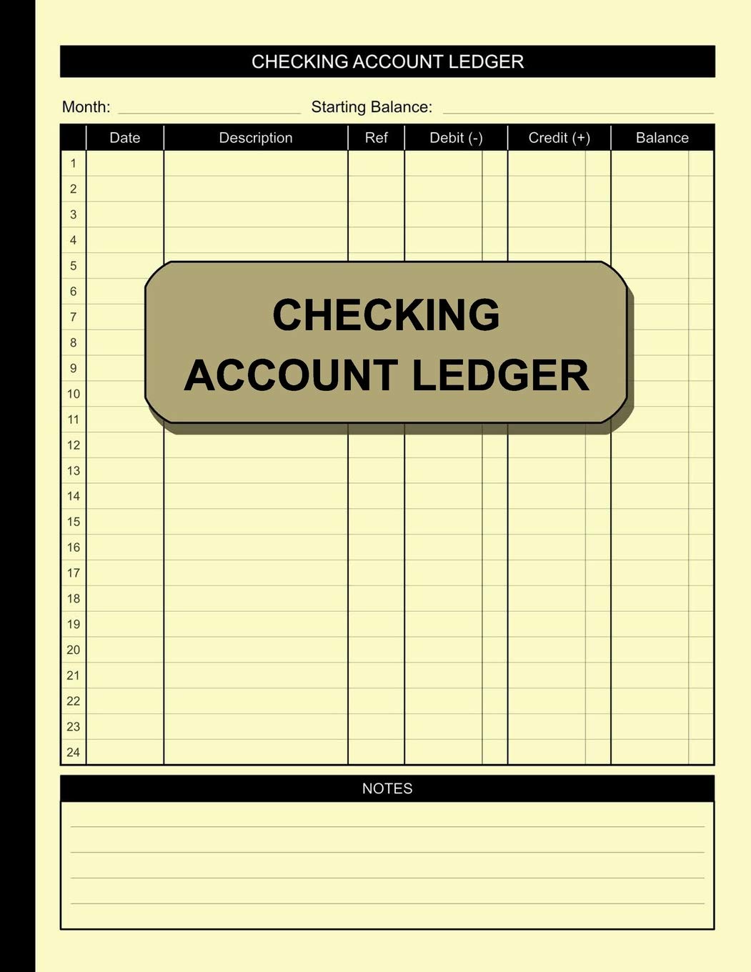 Checking Account Ledger: Simple Accounting Ledger