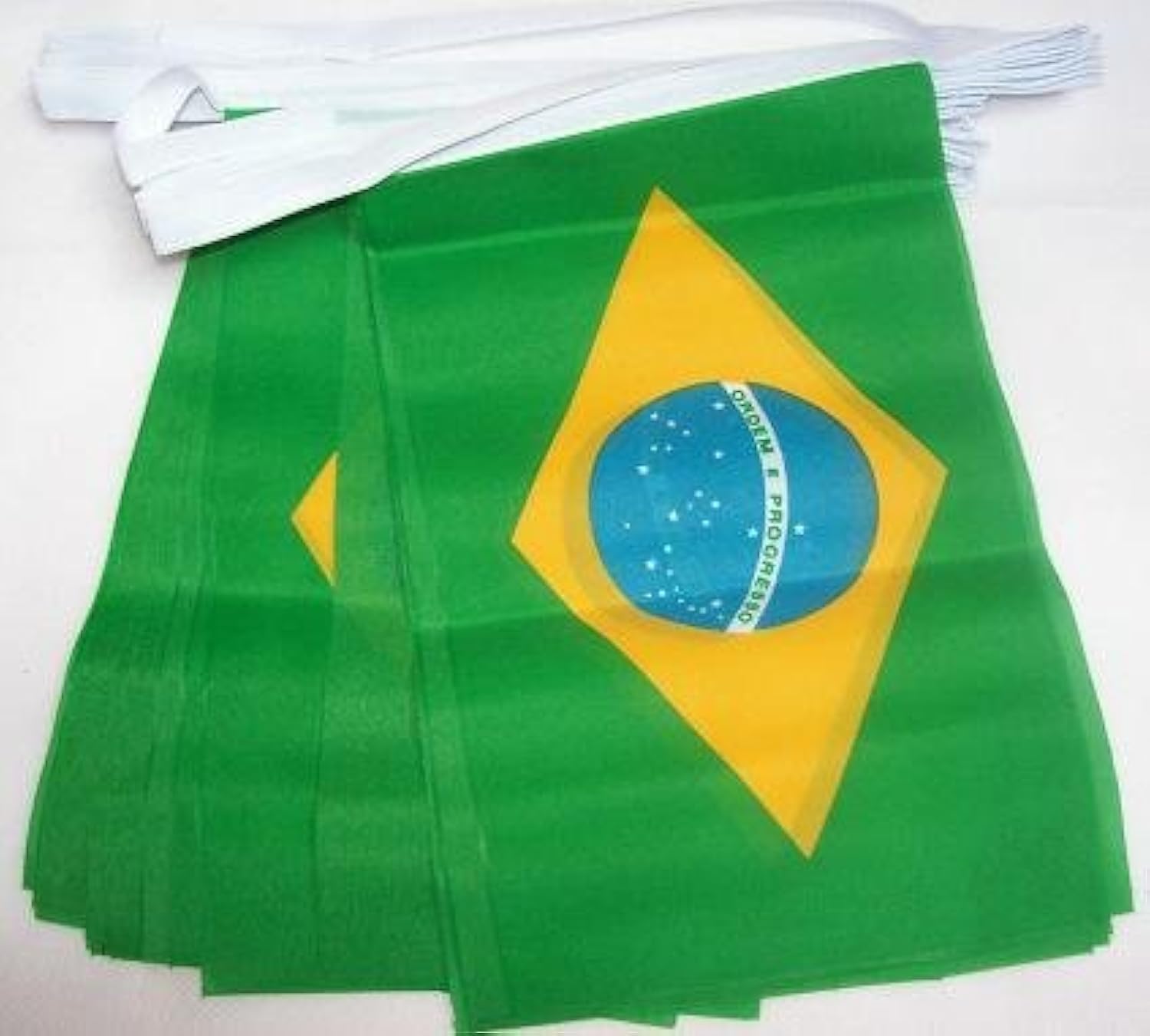 AZ FLAG - Brazil Bunting Flag - 10 Ft Garland with 10 Small Brazilian Flags 8'' x 6'' - 100% Polyester String Pennant - 3 meters
