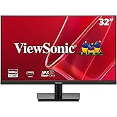 ViewSonic VA3209M 32 Inch 1080p IPS Computer Monitor, Full HD, HDMI VGA, PC | Frameless Design, Dual Speakers, Home Office, Desktop, Laptop, Work, Study, Daily Tasks, Wide Viewing Comfort, Built-In Sound
