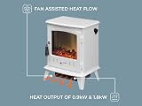 Adam Aviemore Pure White Enamel Corded Electric Stove Heater LED Log Flame view 4