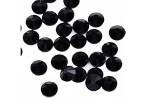 KZKCY Hotfix Rhinestones Flatback Glass Rhinestone 6000PCS SS6 1.9-2.0MM Round Gems for Nails Art Glitter Crystals Stone DIY Bags Clothes Shoes (Black)