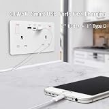 Mscien Wall Socket Double Switched with 2 USB and Type C Fast Charge 13A 2 Gang view 4