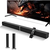 MZEIBO 80W Sound Bar for TV with Detachable Speakers - Bluetooth 5.3, Powerful Bass, Home Theater System - ARC/Optical/AUX, C