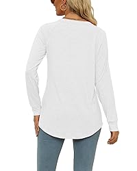 Womens Long Sleeve Tops Puff Sleeve Casual Tshirts