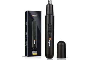 VENPOW Ear and Nose Hair Trimmer Clipper - 2023 Professional Painless Eyebrow & Facial Hair Trimmer for Men Women, Battery-Operated Trimmer with IPX7 Waterproof, Dual Edge Blades for Easy Cleansing Black