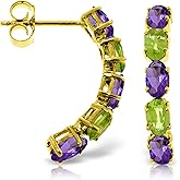 Galaxy Gold GG 14k Solid Gold Amethyst and Peridot Earrings
