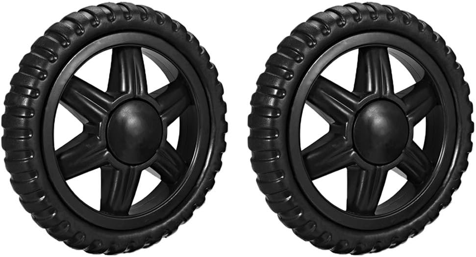 sourcing map 5 Inch Rubber Foaming Shopping Cart Wheel Replacement Black 2 Pcs