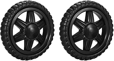 sourcing map 5 Inch Rubber Foaming Shopping Cart Wheel Replacement Black 2 Pcs