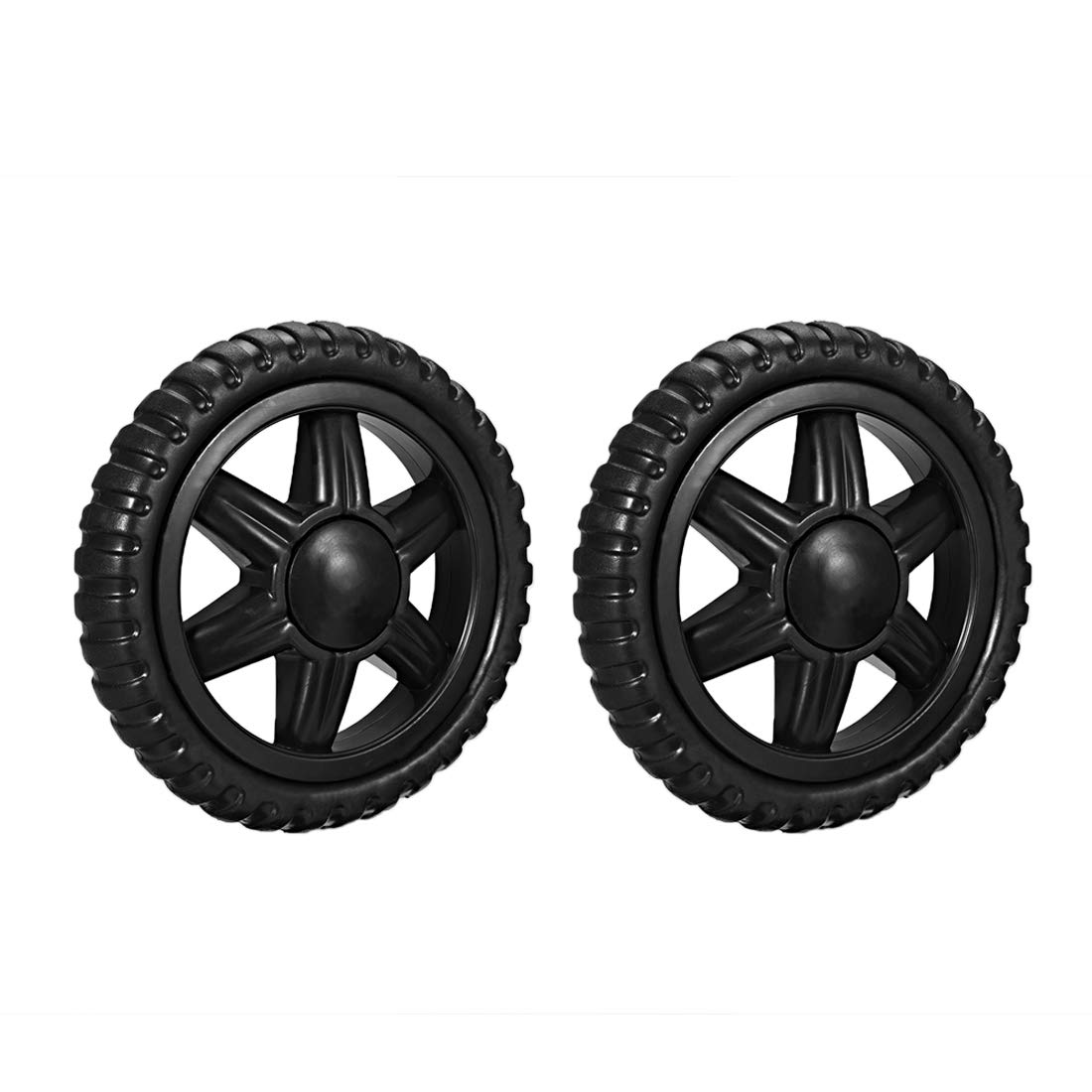 sourcing map Shopping Cart Wheel Replacement 5 Inch Dia Rubber Foaming Black 2Pcs (Load Capacity 3kg Each)