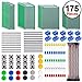 SIQUK 30 Pcs PCB Board with 60 Pcs Led Diodes 20 Pcs Header Connector and 40 Pcs Jumper Wire 10 Pcs Screw Terminal Block and 15 Pcs Tactile Cap Switch