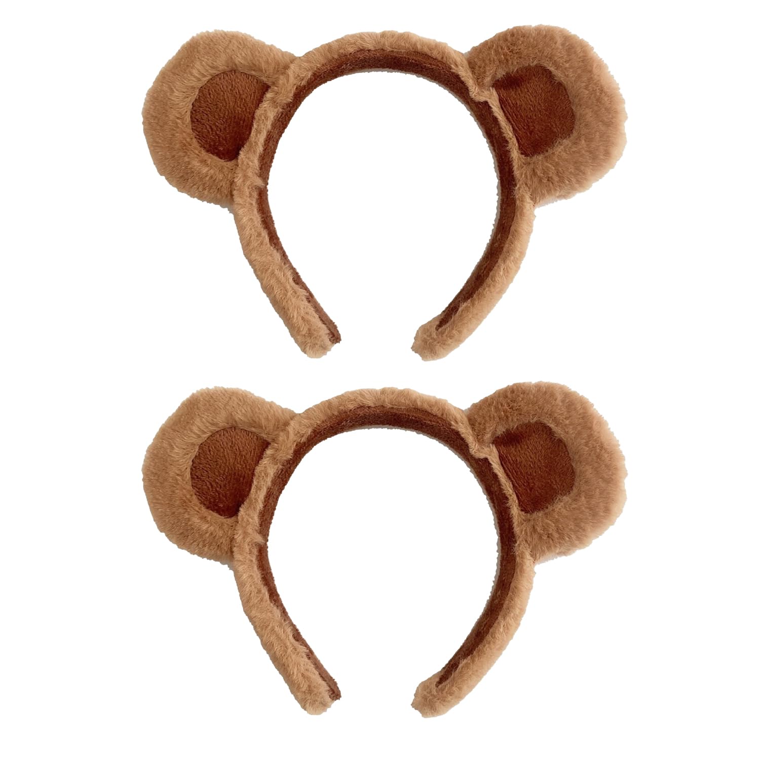 AOVNA 2Pcs Bear Ears Headband Bear Cosplay Accessories Cute Plush Bear Ear Hair Hoop Animal Costume Headwear for Halloween Party Fancy Dress