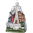 Kurt S. Adler Kurt Adler 5-Inch Glass Paris City Ornament, Set of 1, Red/White/Blue