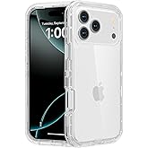 Follaroma for iPhone 17 Pro Max Case, Heavy Duty Shockproof Protection Phone Cases, Anti-Drop, Dual Layer Transparent Protective Cover Compatible with iPhone 17 Pro Max, 6.9 inch, Crystal Clear